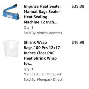 Impulse heat sealer and PVC wrap